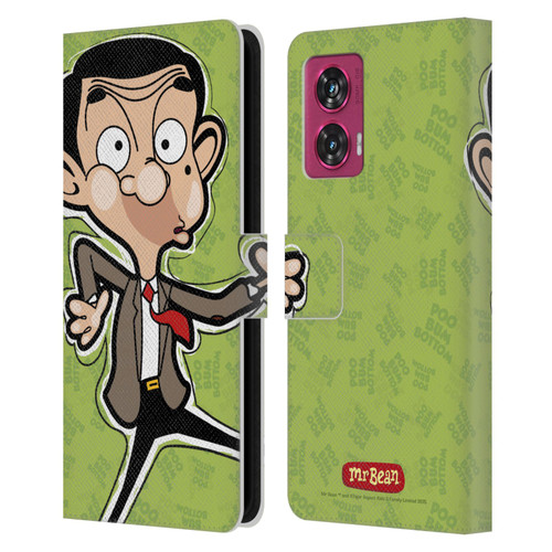 Mr. Bean: The Animated Series Graphic Art Face Leather Book Wallet Case Cover For Motorola Edge 50 Fusion