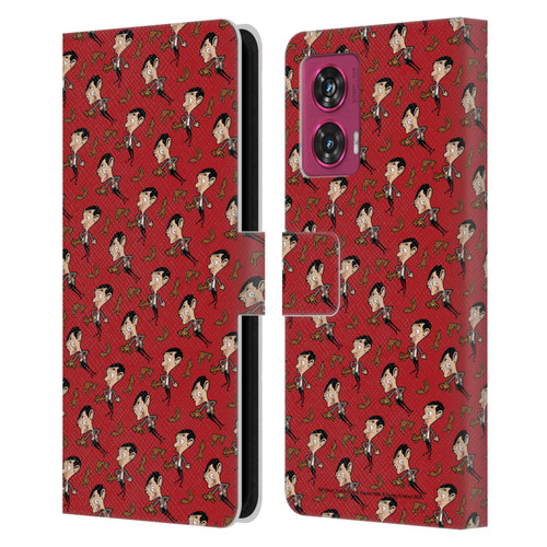 Mr. Bean: The Animated Series Graphic Art Teddy Pattern Leather Book Wallet Case Cover For Motorola Edge 50 Fusion