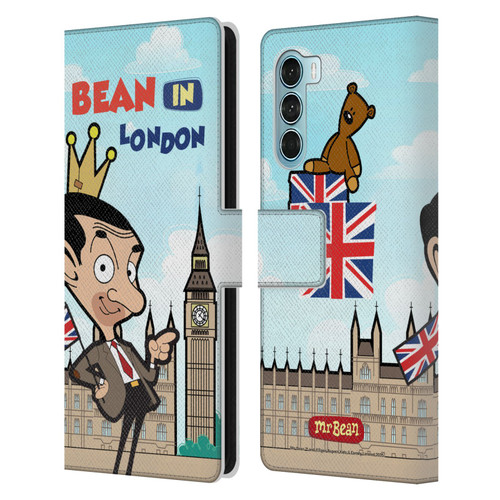 Mr. Bean: The Animated Series Graphic Art Bean In London Leather Book Wallet Case Cover For Motorola Edge S30 / Moto G200 5G