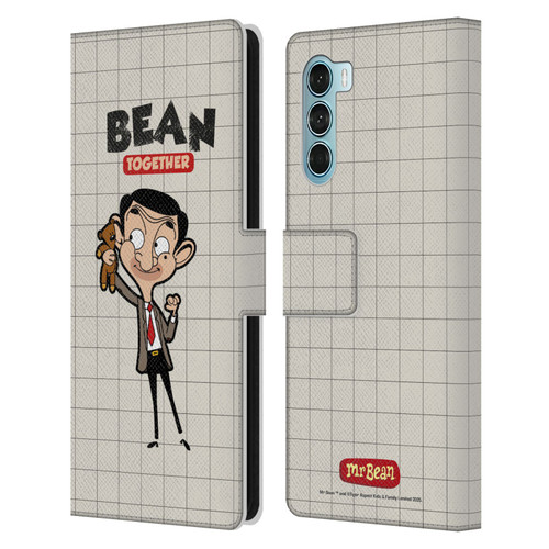 Mr. Bean: The Animated Series Graphic Art With Teddy Leather Book Wallet Case Cover For Motorola Edge S30 / Moto G200 5G