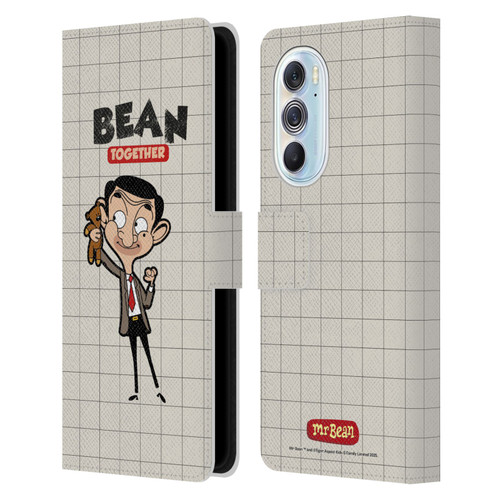Mr. Bean: The Animated Series Graphic Art With Teddy Leather Book Wallet Case Cover For Motorola Edge X30