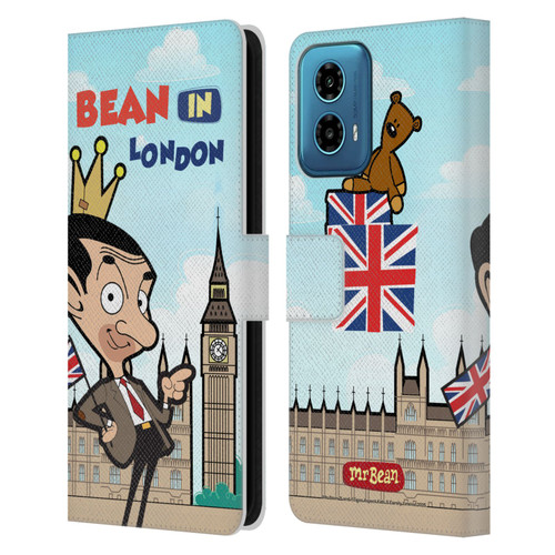 Mr. Bean: The Animated Series Graphic Art Bean In London Leather Book Wallet Case Cover For Motorola Moto G34 5G