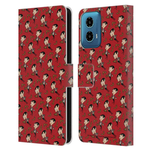 Mr. Bean: The Animated Series Graphic Art Teddy Pattern Leather Book Wallet Case Cover For Motorola Moto G34 5G