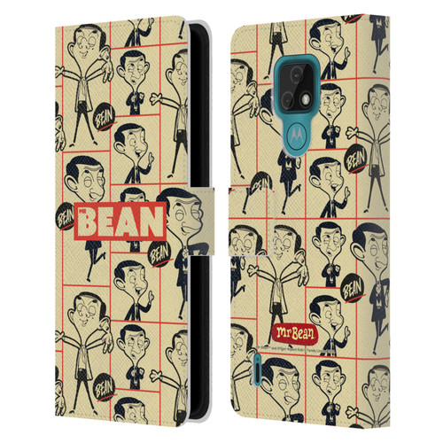 Mr. Bean: The Animated Series Graphic Art Collage Leather Book Wallet Case Cover For Motorola Moto E7