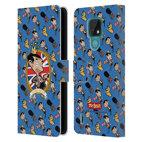 Mr. Bean: The Animated Series Graphic Art Royal Bean Leather Book Wallet Case Cover For Motorola Moto E7