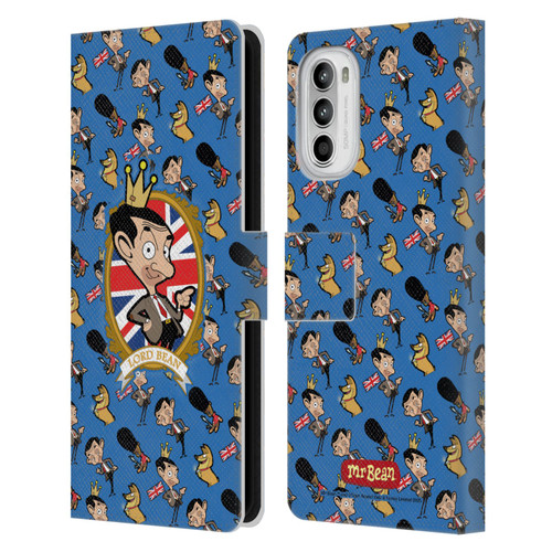 Mr. Bean: The Animated Series Graphic Art Royal Bean Leather Book Wallet Case Cover For Motorola Moto G52