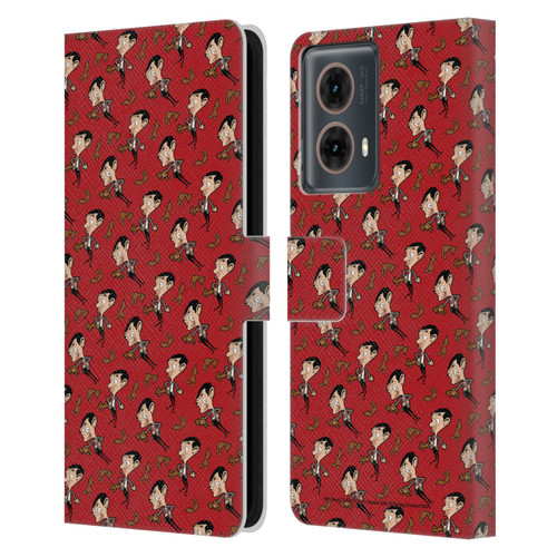 Mr. Bean: The Animated Series Graphic Art Teddy Pattern Leather Book Wallet Case Cover For Motorola Moto G85