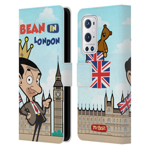 Mr. Bean: The Animated Series Graphic Art Bean In London Leather Book Wallet Case Cover For OnePlus 9 Pro