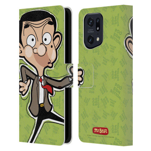 Mr. Bean: The Animated Series Graphic Art Face Leather Book Wallet Case Cover For OPPO Find X5 Pro