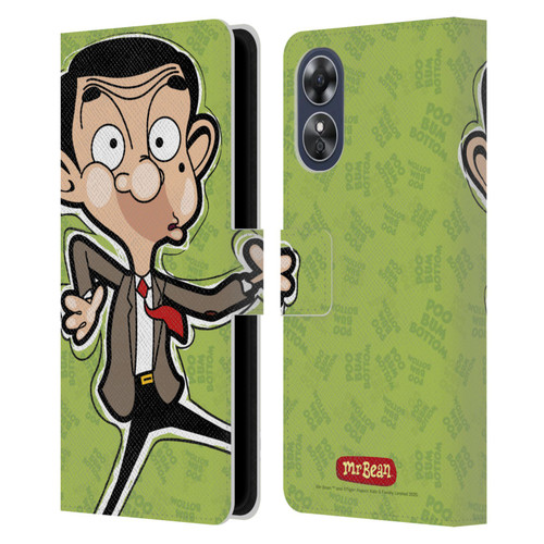 Mr. Bean: The Animated Series Graphic Art Face Leather Book Wallet Case Cover For OPPO A17