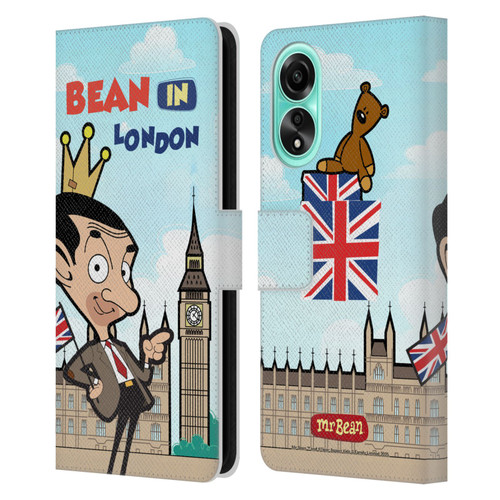 Mr. Bean: The Animated Series Graphic Art Bean In London Leather Book Wallet Case Cover For OPPO A78 4G