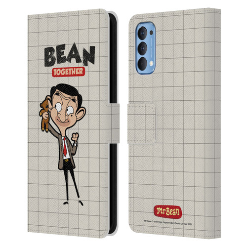 Mr. Bean: The Animated Series Graphic Art With Teddy Leather Book Wallet Case Cover For OPPO Reno 4 5G