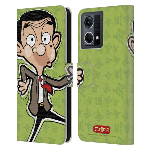 Mr. Bean: The Animated Series Graphic Art Face Leather Book Wallet Case Cover For OPPO Reno8 4G