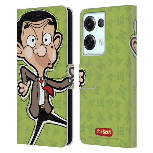Mr. Bean: The Animated Series Graphic Art Face Leather Book Wallet Case Cover For OPPO Reno8 Pro