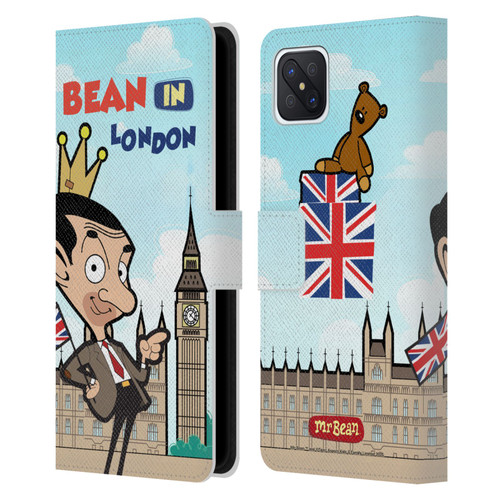 Mr. Bean: The Animated Series Graphic Art Bean In London Leather Book Wallet Case Cover For OPPO Reno4 Z 5G