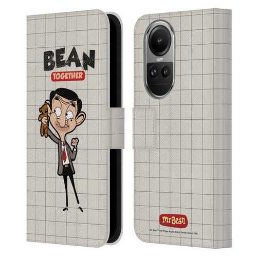 Mr. Bean: The Animated Series Graphic Art With Teddy Leather Book Wallet Case Cover For OPPO Reno10 5G / Reno10 Pro 5G