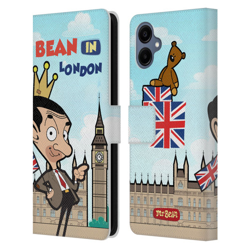 Mr. Bean: The Animated Series Graphic Art Bean In London Leather Book Wallet Case Cover For Samsung Galaxy A06 4G