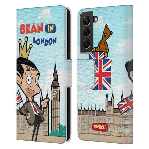 Mr. Bean: The Animated Series Graphic Art Bean In London Leather Book Wallet Case Cover For Samsung Galaxy S22+ 5G