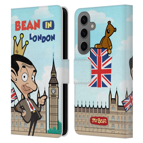 Mr. Bean: The Animated Series Graphic Art Bean In London Leather Book Wallet Case Cover For Samsung Galaxy S25 Mr. Bean: The Animated Series Graphic Art Bean In London Leather Book Wallet Case Cover For Samsung Galaxy S25