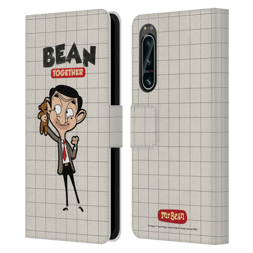Mr. Bean: The Animated Series Graphic Art With Teddy Leather Book Wallet Case Cover For Sony Xperia 5 IV