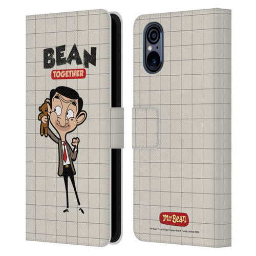 Mr. Bean: The Animated Series Graphic Art With Teddy Leather Book Wallet Case Cover For Sony Xperia 5 V 5G