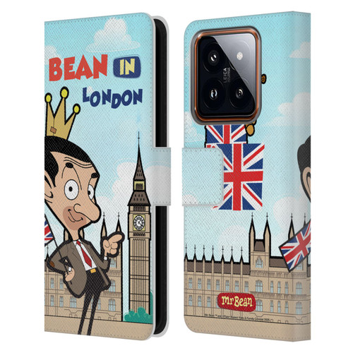 Mr. Bean: The Animated Series Graphic Art Bean In London Leather Book Wallet Case Cover For Xiaomi 14