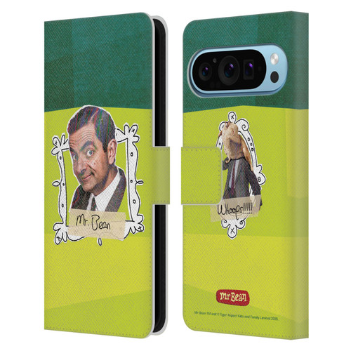 Mr. Bean Doodle Art Portrait Leather Book Wallet Case Cover For Google Pixel 9 / Pixel 9 Pro
