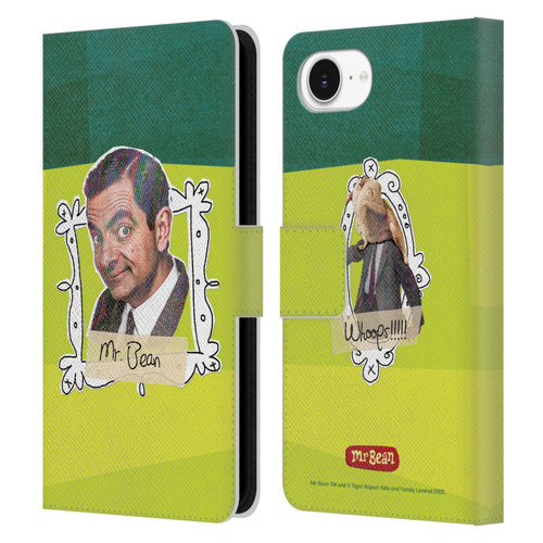 Mr. Bean Doodle Art Portrait Leather Book Wallet Case Cover For Apple iPhone 16e