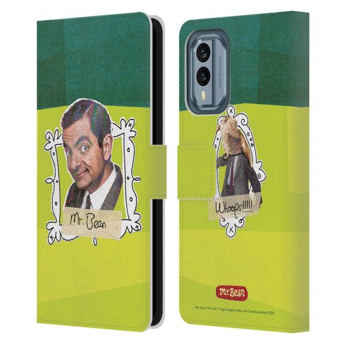 Mr. Bean Doodle Art Portrait Leather Book Wallet Case Cover For Nokia X30