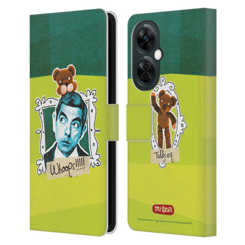 Mr. Bean Doodle Art With Teddy Leather Book Wallet Case Cover For OnePlus Nord N30