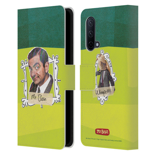 Mr. Bean Doodle Art Portrait Leather Book Wallet Case Cover For OnePlus Nord CE 5G