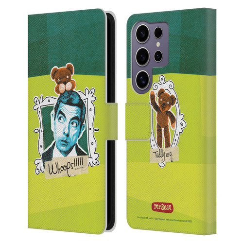 Mr. Bean Doodle Art With Teddy Leather Book Wallet Case Cover For Samsung Galaxy S25 Ultra Mr. Bean Doodle Art With Teddy Leather Book Wallet Case Cover For Samsung Galaxy S25 Ultra