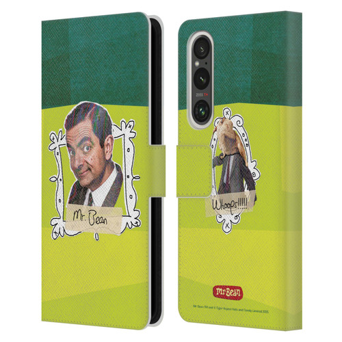 Mr. Bean Doodle Art Portrait Leather Book Wallet Case Cover For Sony Xperia 1 V 5G Mr. Bean Doodle Art Portrait Leather Book Wallet Case Cover For Sony Xperia 1 V 5G