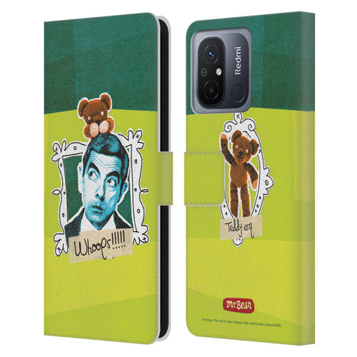Mr. Bean Doodle Art With Teddy Leather Book Wallet Case Cover For Xiaomi Redmi 12C