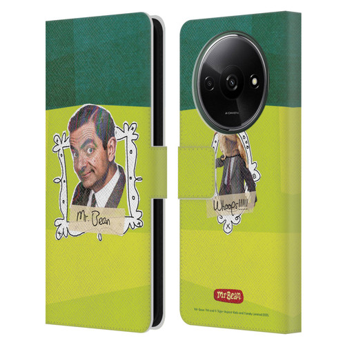 Mr. Bean Doodle Art Portrait Leather Book Wallet Case Cover For Xiaomi Redmi A3