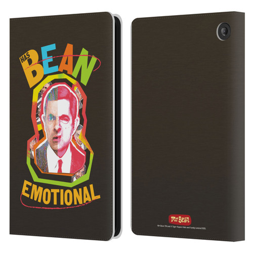 Mr. Bean Graphic Art Bean Emotional Leather Book Wallet Case Cover For Amazon Fire 7 2022
