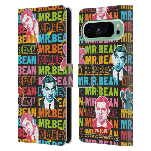 Mr. Bean Graphic Art With Teddy Leather Book Wallet Case Cover For Google Pixel 9 Pro XL