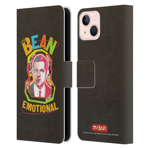 Mr. Bean Graphic Art Bean Emotional Leather Book Wallet Case Cover For Apple iPhone 13