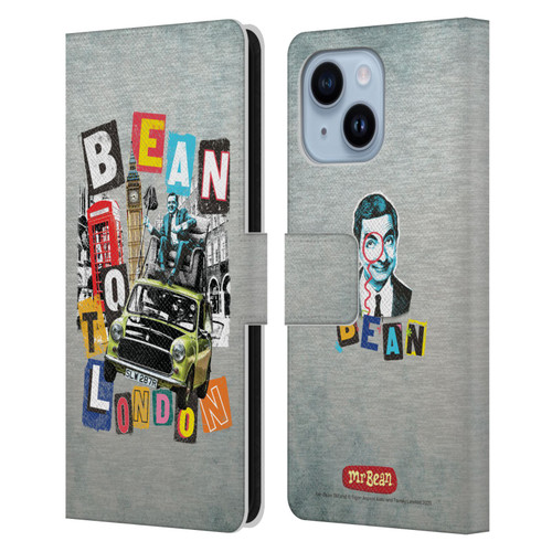 Mr. Bean Graphic Art Bean To London Leather Book Wallet Case Cover For Apple iPhone 14 Plus