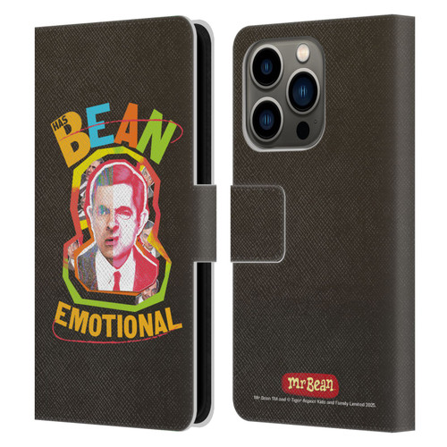 Mr. Bean Graphic Art Bean Emotional Leather Book Wallet Case Cover For Apple iPhone 14 Pro