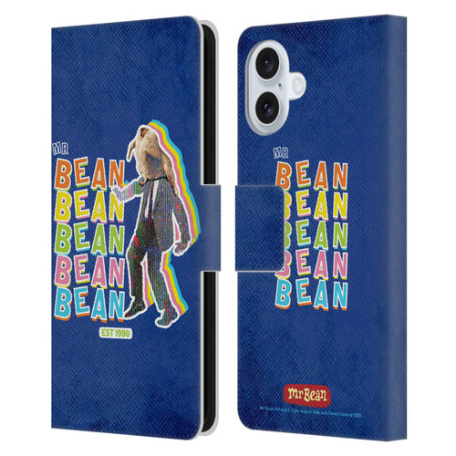 Mr. Bean Graphic Art Turkey Leather Book Wallet Case Cover For Apple iPhone 16 Plus
