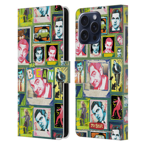 Mr. Bean Graphic Art Collage Leather Book Wallet Case Cover For Apple iPhone 16 Pro Max