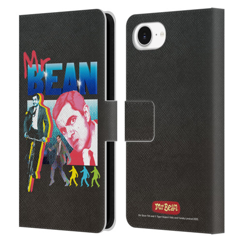 Mr. Bean Graphic Art Bike Leather Book Wallet Case Cover For Apple iPhone 16e / Apple iPhone 17e