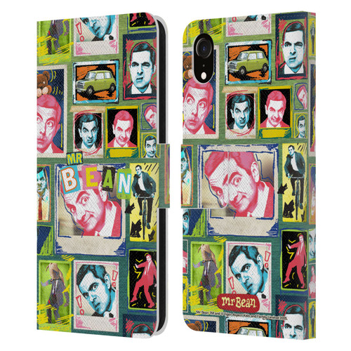 Mr. Bean Graphic Art Collage Leather Book Wallet Case Cover For Apple iPhone XR