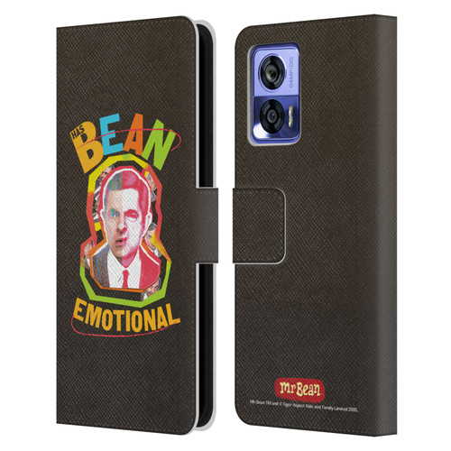 Mr. Bean Graphic Art Bean Emotional Leather Book Wallet Case Cover For Motorola Edge 30 Neo 5G