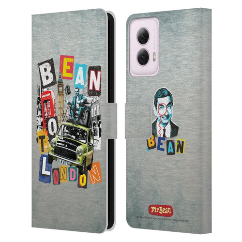 Mr. Bean Graphic Art Bean To London Leather Book Wallet Case Cover For Motorola Moto G Power (2024)