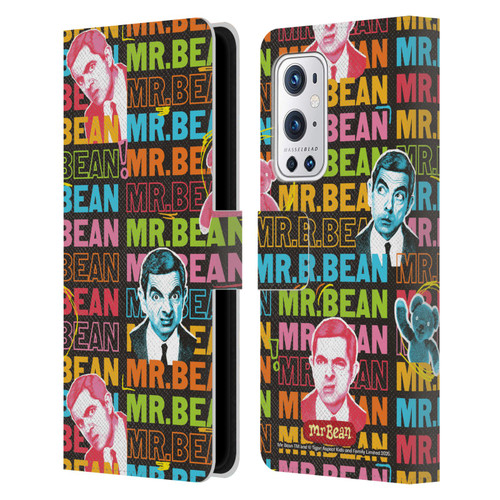 Mr. Bean Graphic Art With Teddy Leather Book Wallet Case Cover For OnePlus 9 Pro