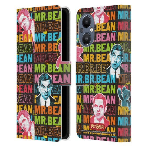 Mr. Bean Graphic Art With Teddy Leather Book Wallet Case Cover For OnePlus Nord N20 5G