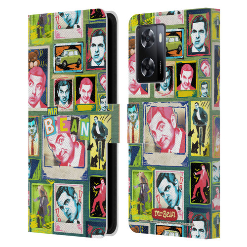 Mr. Bean Graphic Art Collage Leather Book Wallet Case Cover For OPPO A57s