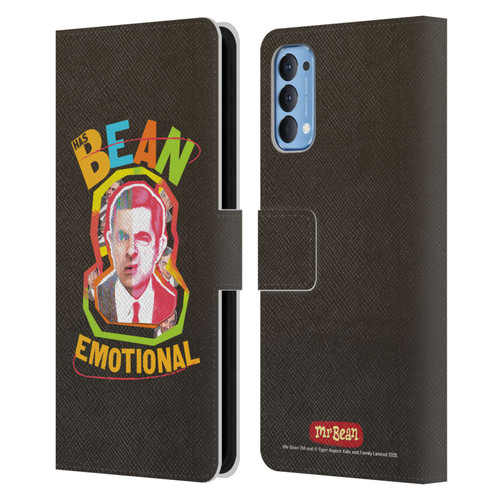 Mr. Bean Graphic Art Bean Emotional Leather Book Wallet Case Cover For OPPO Reno 4 5G